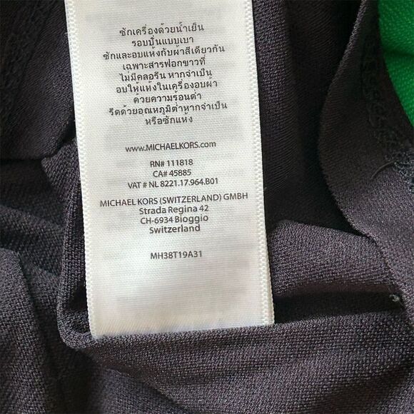 Michael Kors Women's Size 4 Green & Black Colorblock Sheath Dress - Picture 6 of 10